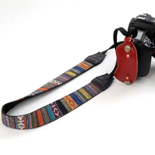 Vintage Di Nylon Della Macchina Fotografica Della Cinghia Di Spalla Hippie Collo Durevole Femminile Della Cinghia Per Nikon D7200 Canon Sony Reflex Ds