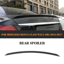 E Class Carbon Fiber Car Rear Trunk Boot Spoiler Wing for Mercedes Benz W213 E200 E300 E400 E550 E63 AMG Sedan 4 Door 2016 2017 carbon fiber rear roof spoiler lip for mercedes benz s class w221 s63 amg sedan 4 door 2007 2012 car styling