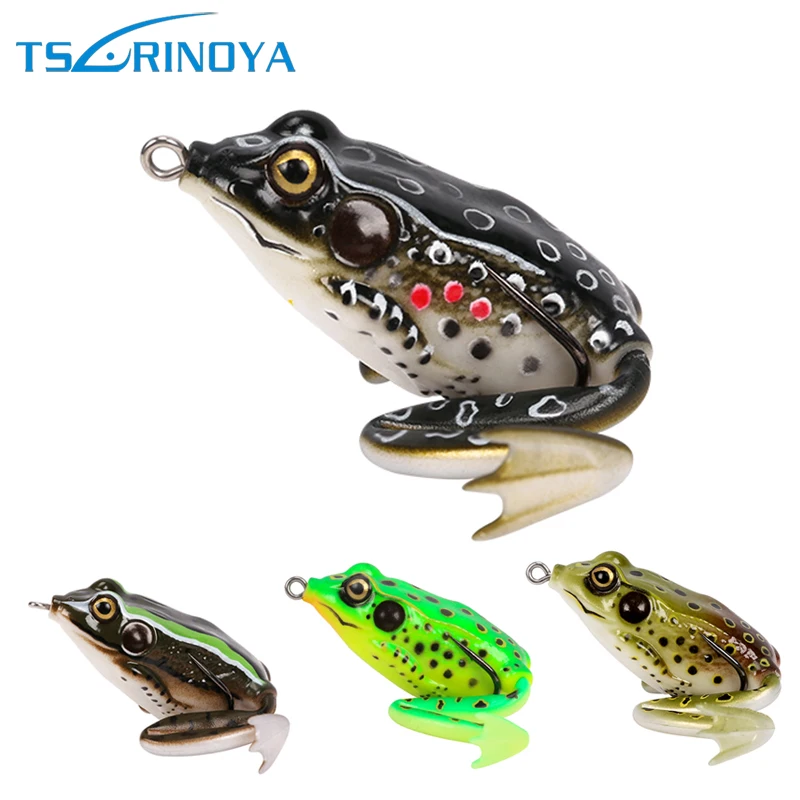 

Tsurinoya LY08 1PC Spring Freshwater Topwater Snakehead Fishing Silicone Bait Rubber Frog 16g 55mm Surface Fishing Lure
