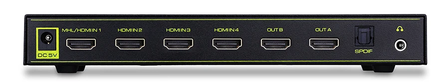  HDMI V1.4a HDMI Matrix 4X2 (4 to 2) Switch Switcher Splitter Amplifier with Remote Support ARC Head