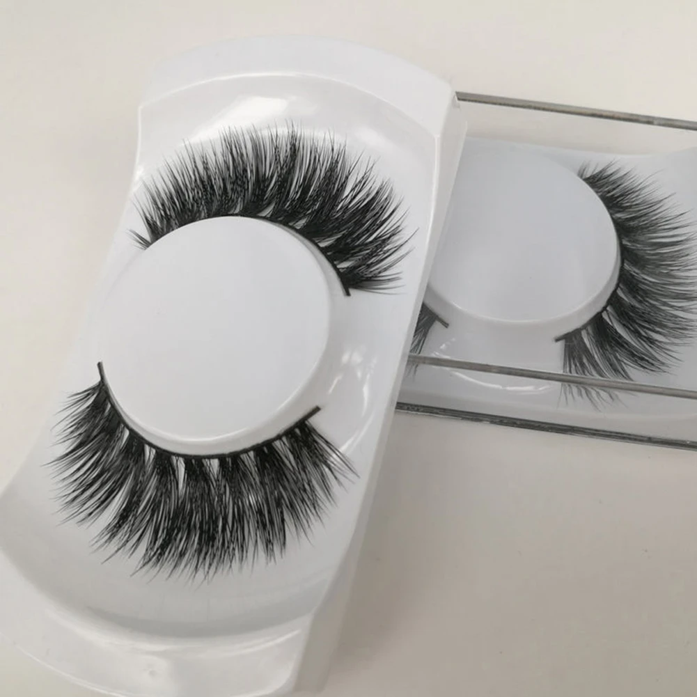 1 Pair Sexy Women Long Natural Looking Thick Cross Eye Lashes False Eyelashes (2)