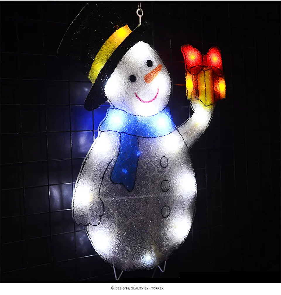 2D Рождество Снеговик праздничное освещение-21,7 дюймов. Высокие светодиодные фонари украшение наружная гирлянда для рождественской ёлки