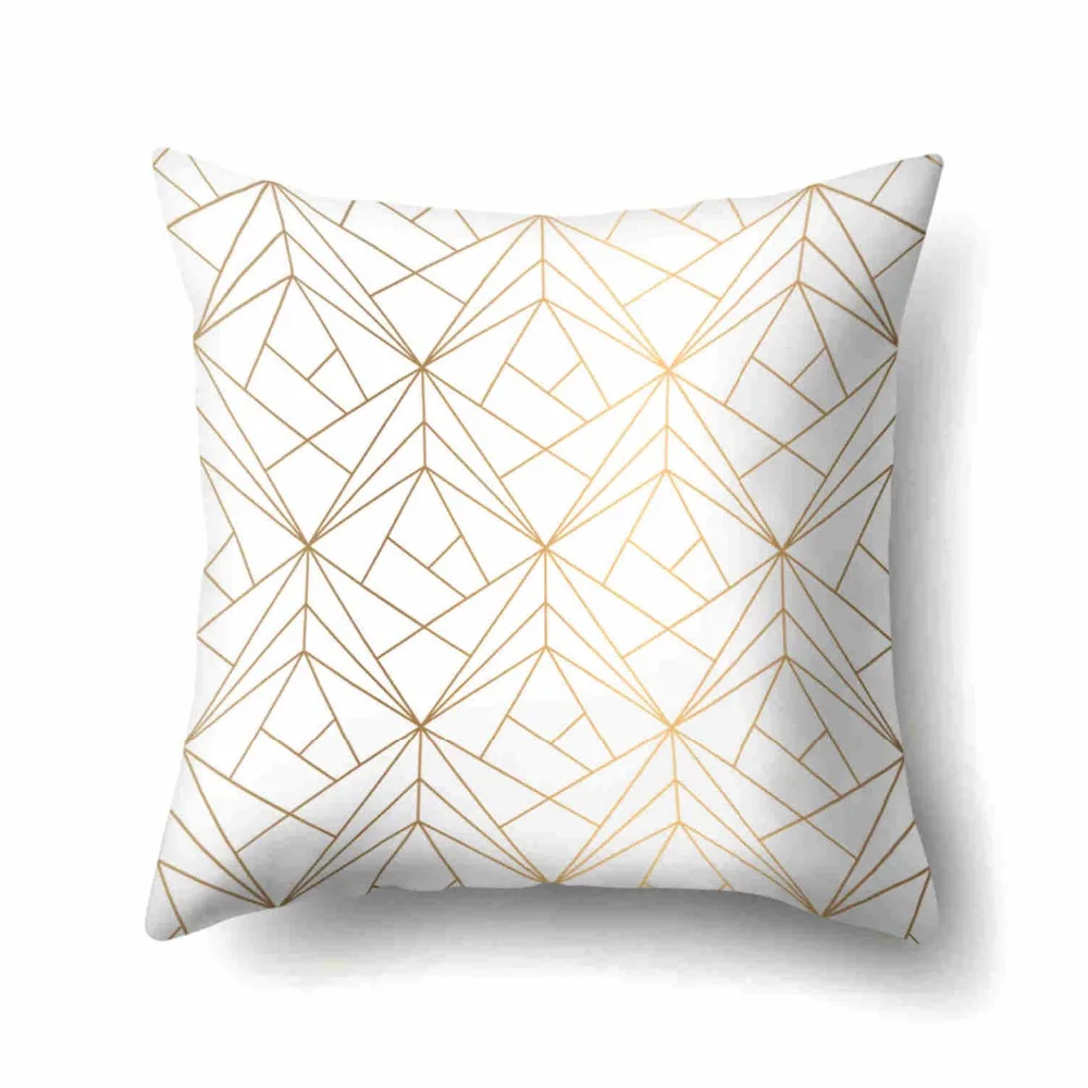 

ordic Style Cushion Gold And White Decorative Pillows Geometric Cushions Home Decor Throw Pillow