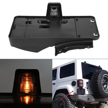 

Rear Car Rear License Plate Frame Light License Plate Holder Tag Cover with LED Light for Jeep Wrangler Car Styling Black