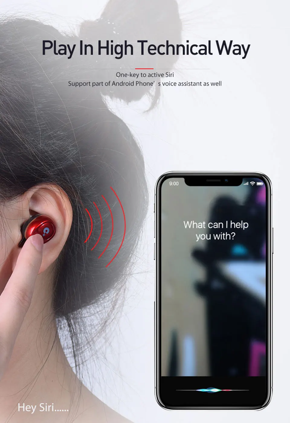 Bluetooth 5,0 настоящие беспроводные Bluetooth наушники Hi-Fi стерео мини Спортивные Беспроводные наушники с шумоподавлением Bluetooth гарнитуры
