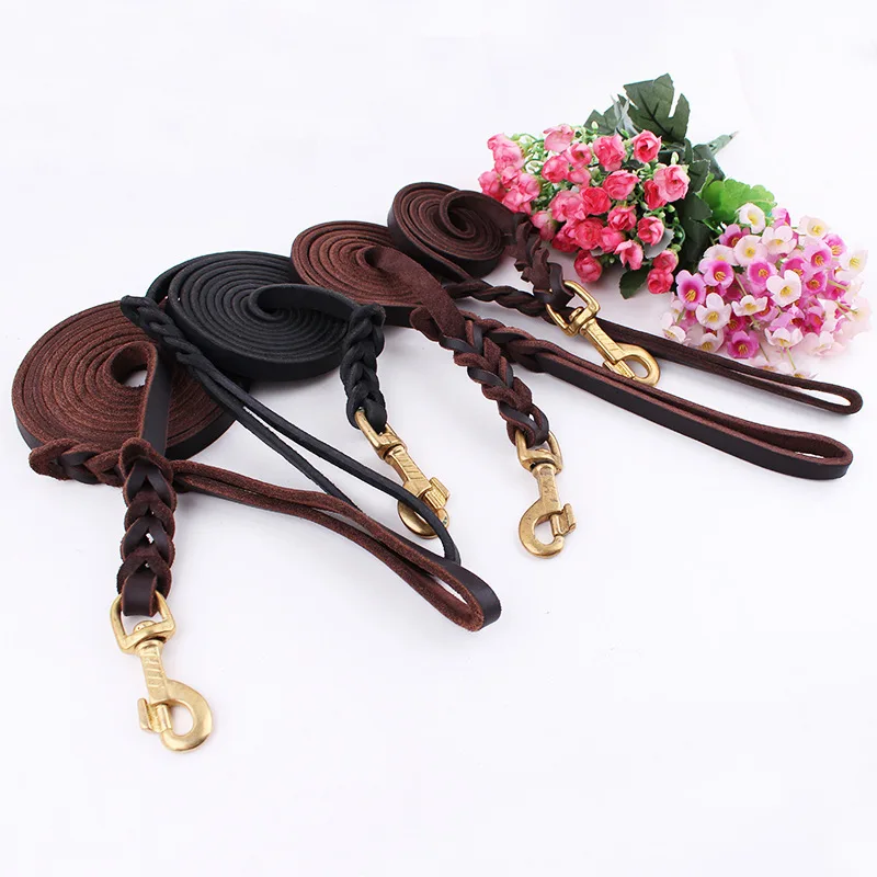 1 Piece Genuine Leather German Shepherd Traction Strap Multi size
