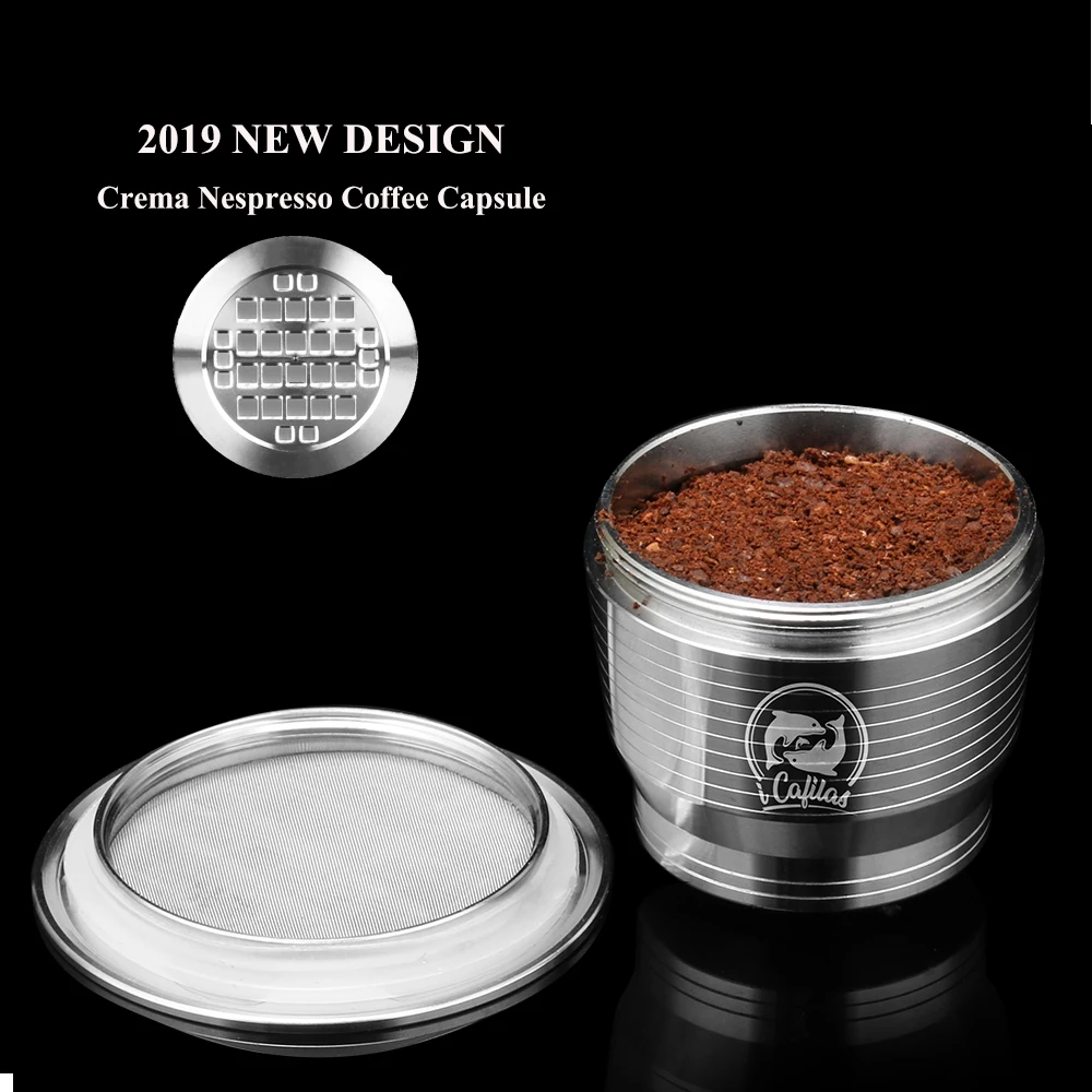 

Refillable Upgrade Square Hole Nespresso Stainless Steel Empty Capsule Crema Reusable Coffee Filter Cup Reusable Cafe Dripper