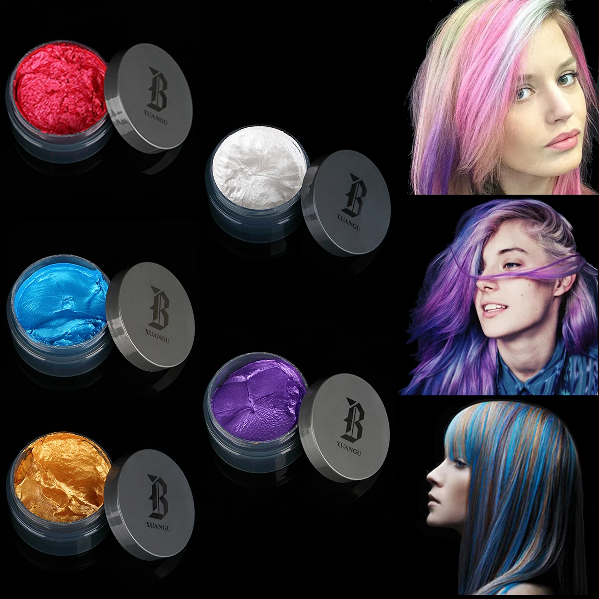 

Fashion Styling Dye Hair Wax Disposable Molding Paste Grandma Gray Hair Dye Wax Disposable Coloring Dye Cream