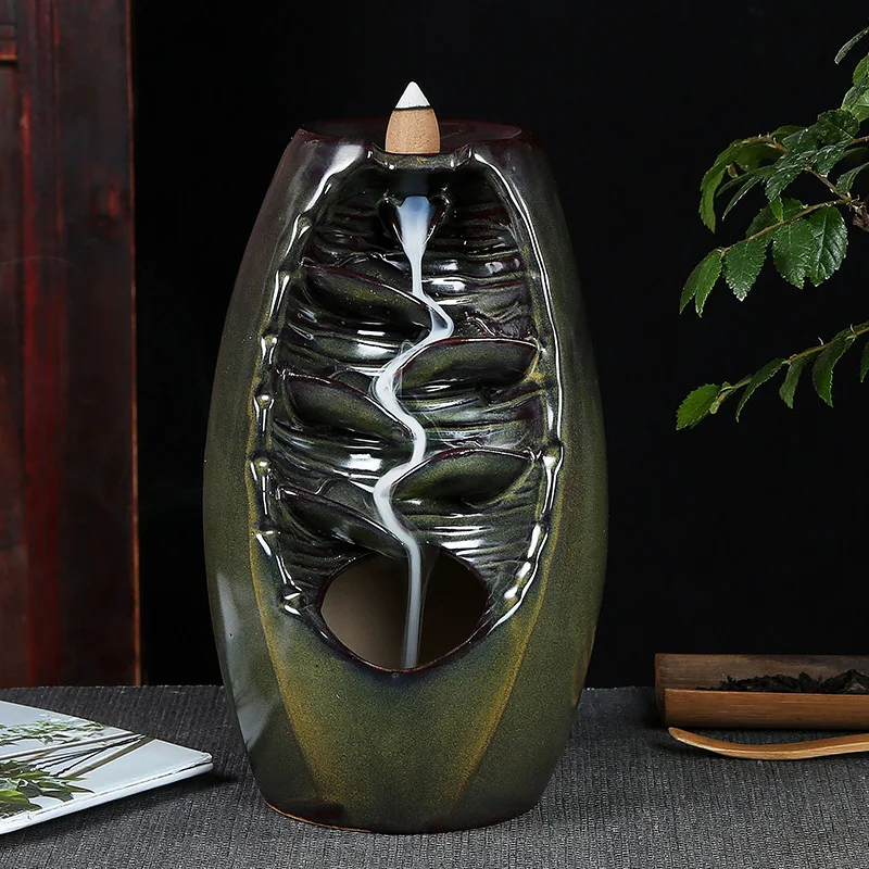 Backflow Ceramic Incense Burnerd Smoke Water Fall Down Mountain Handicraft Incense Censer Holder Home Decoration