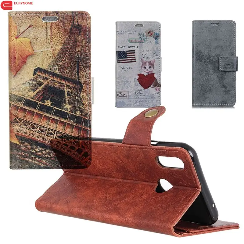 

Case For Xiaomi Redmi Note 6 Cover Retro Eiffel Tiger Owl Wallet Card PU Leather Flip Stand Cover Case For Xiaomi Redmi Note 6