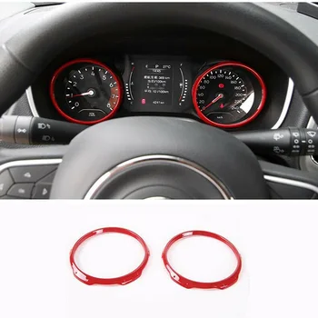 

Red Interior Pair Decorative Frame Accessories Dashboard 2pcs For Jeep Compass 2017 2018 2019