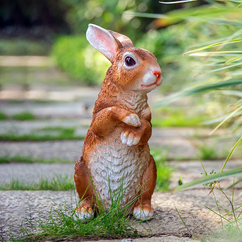 Statues De Jardin En Résine Lapin Paysage, Simulation Sculpture, Statues De Jardin, Décoration