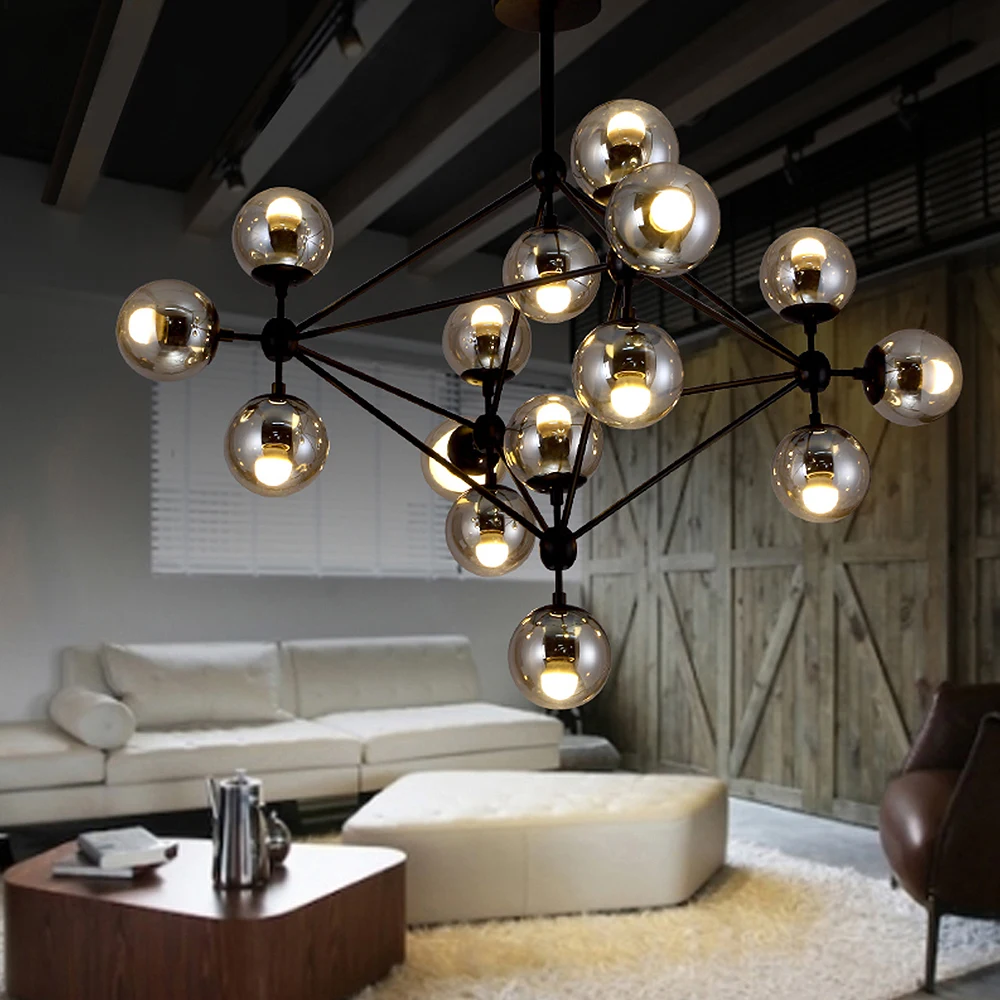 Современный Лофт промышленный MODO люстра светодио дный светодиодная железная стеклянная Подвесная лампа для фойе столовая гостиная