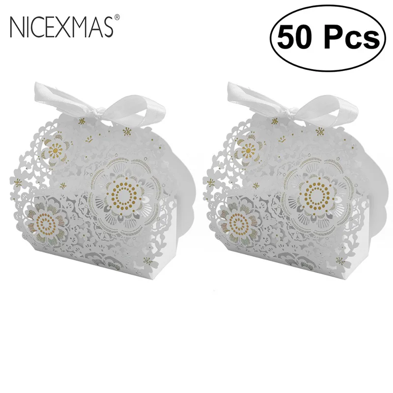

NICEXMAS Candy Box Stylish Portable Gilding Wrap Box Party Favor Gift Box Gift Box for Engagement Birthday Wedding