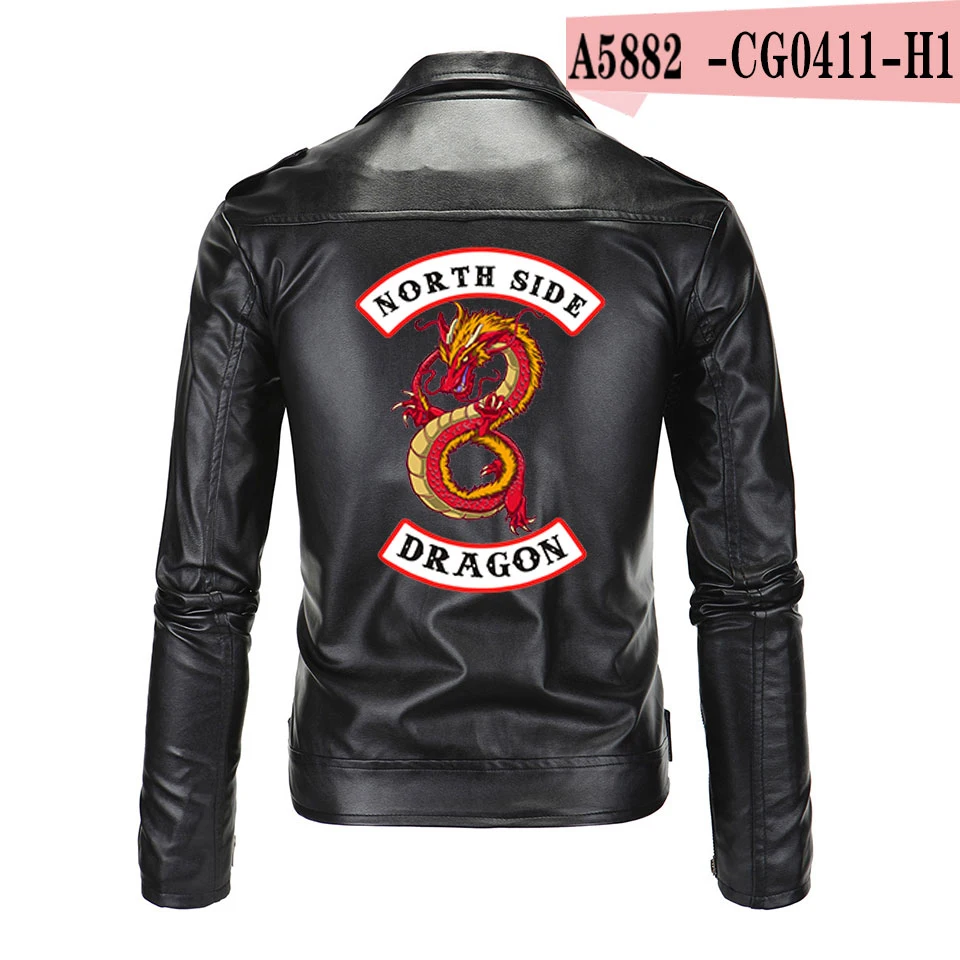 Ривердейл Кожаные куртки Для мужчин Southside змеи с отложным воротником ривердейл уличная брендовая кожаная "South Side Serpents" - Цвет: A5882
