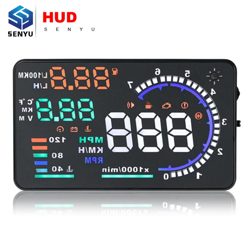 HUD дисплей HUD A8 автомобильная электроника OBD OBD2 дисплей Калибр для автомобиля спидометр для лобового стекла проектор бортовой компьютер