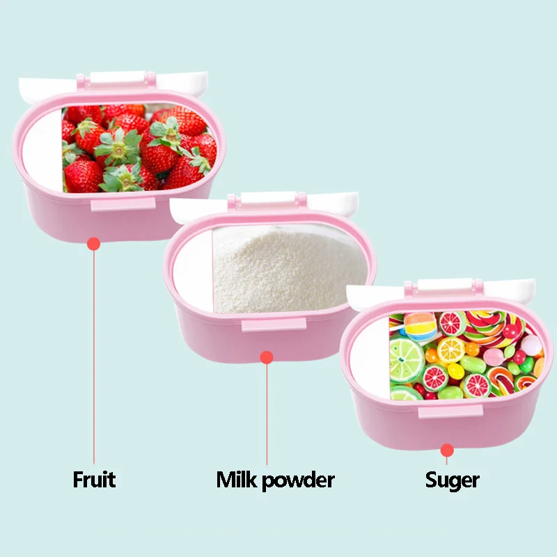 Baby Portable Milk Powder Supplement Boxs Kids BPA Free Storage Container Infants Food Canned Toddler Seal Box Fruit Grid MY0029 (9)