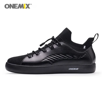 

ONEMIX Running Shoes for Men Outdoor Walking Sneakers in Black Lover Walking Shoes Light Women Athletic Shoes Black Unisex Shoes