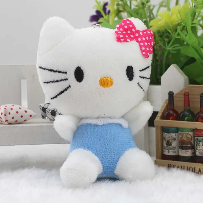 12pcs Kawaii Sweet Bowtie Hello Kitty Plush Stuffed TOY Phone Charm