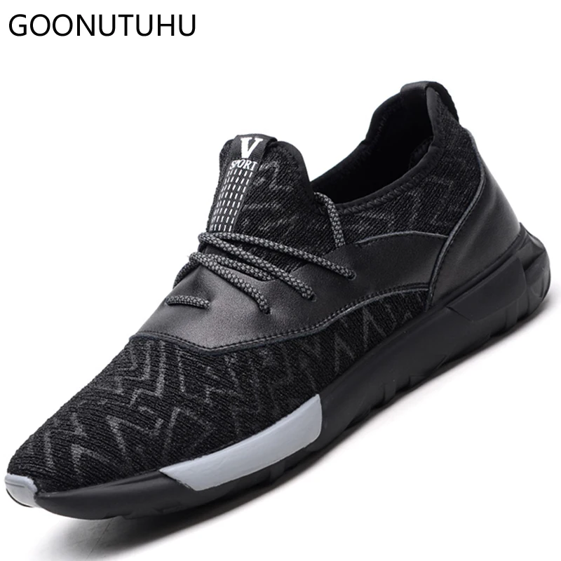 

Fashion men's shoes casual breathable air mesh 2019 spring summer lace up shoe man khaki gray black light platform shoes for men