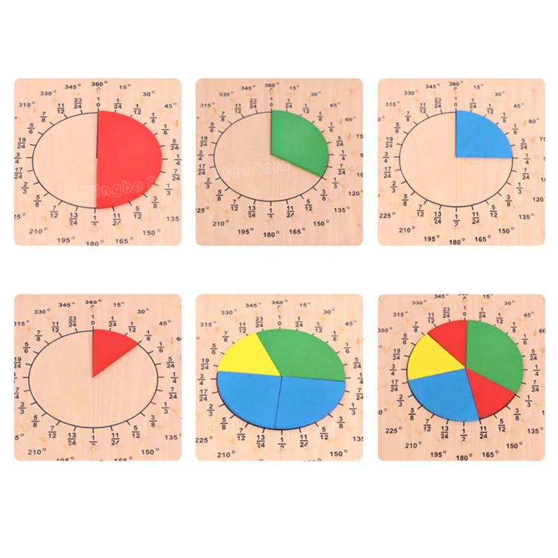 Baby toys wooden building chopping block brand fraction board montessori education for kids learnin