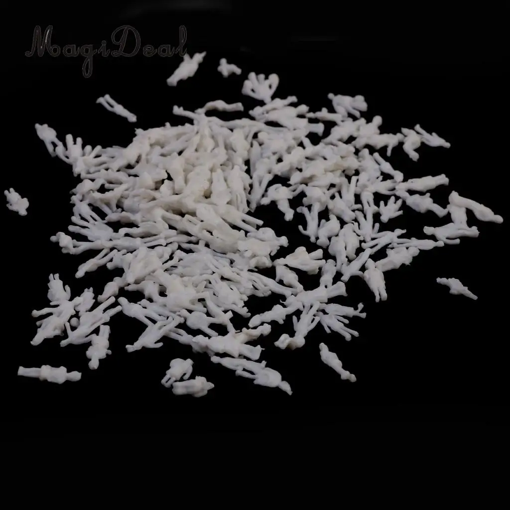 1:200 &1:100 Scale Model Train People Figures TT Architecture Model Station Platform Scenery White Unpainted Figures People