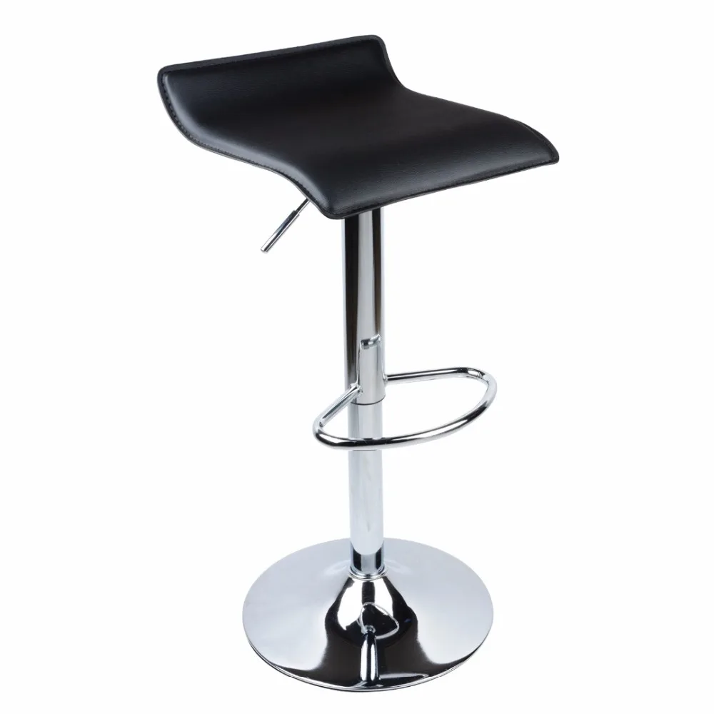 

2Pcs Adjustable Bar Chair Leather Bar Stool Rotating Chair Kitchen Chair Gas Lift for home commerical Black White MAYITR