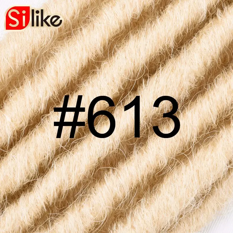 Silike Faux locs вьющиеся плетеные пряди 14 18 дюймов мягкие натуральные синтетические волосы расширение 24 подставки/упаковка богиня искусственные замки волосы - Цвет: #613