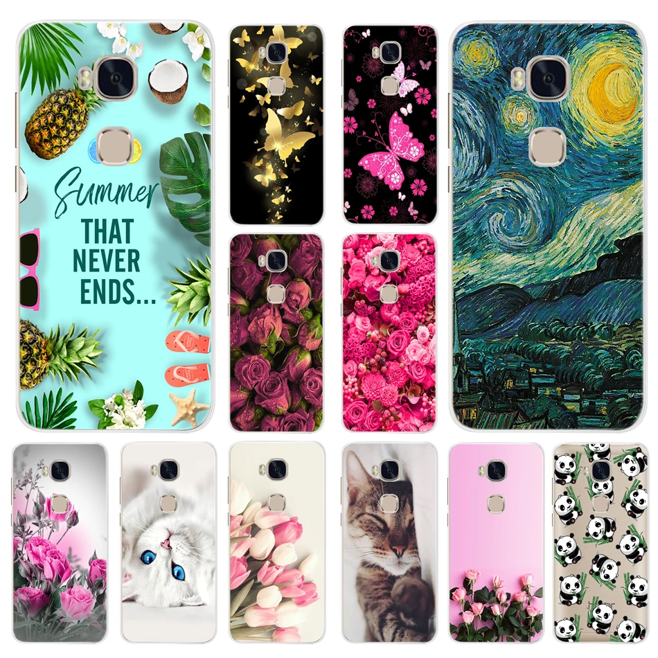 Case For Huawei Honor 5x GR5 Soft Silicone Phone Cover 5X Cartoon Cute Anime Bumper 5.5&quot |