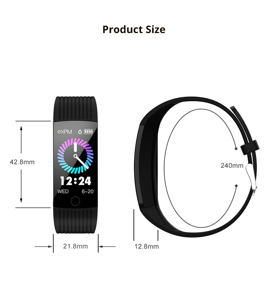 Makibes HR8 смарт-браслет 1,1" для мужчин и женщин Bluetooth фитнес-трекер Смарт-часы кровяное давление цветной пользовательский браслет для Q18