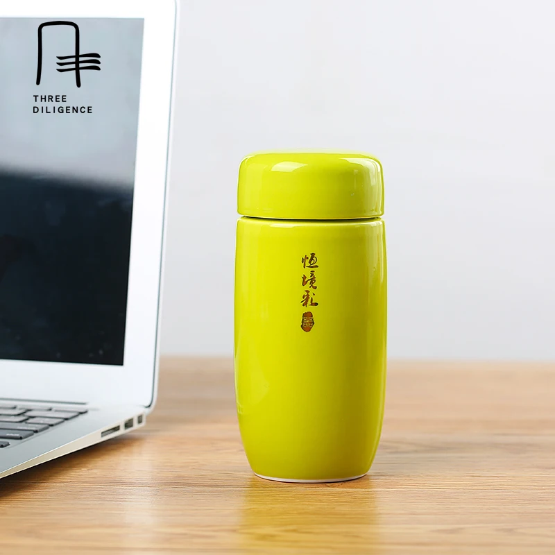 Ceramic acuum flask Tea Bottles Water Bottle Flask Double Wall
