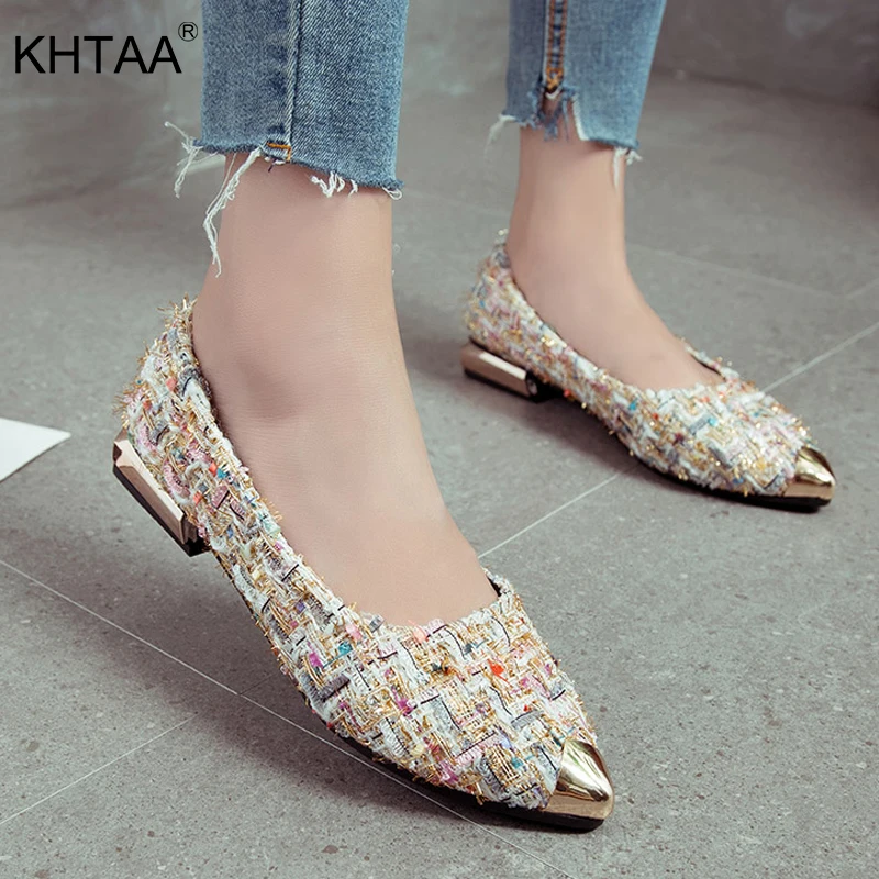 plaid pointed toe flats