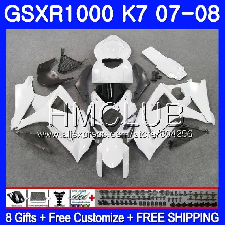 

Body For SUZUKI New white GSXR-1000 K7 GSX-R1000 GSXR 1000 07 08 35HM.26 GSXR1000 07 08 Bodywork GSX R1000 2007 2008 Fairing
