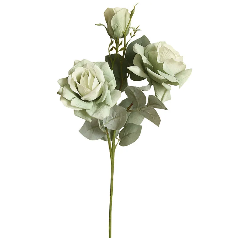 11cm Rose Flannel Peony Artificial Flowers Bouquet 3 Big Head and 1 Bud Cheap Fake Flowers for Home Wedding Decoration 40JUN2704