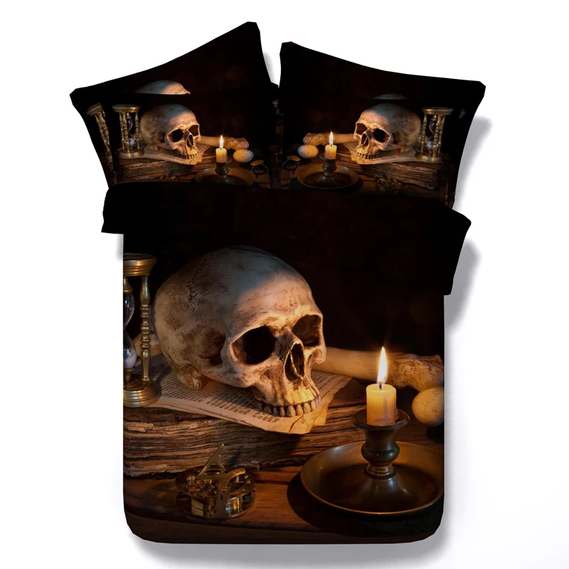 

Skull lights Digital print Bedding Set Quilt Cover Design Bed Set Bohemian a Mini Van Bedclothes 3pcs JF005