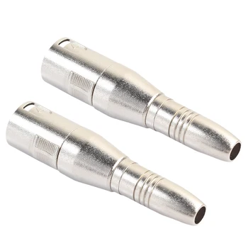 

2Pcs/lot 3Pin XLR Male to 1/4in 6.35mm Female TRS Audio Cable Mic Cord Adapter zinc alloy connector converter Adapter