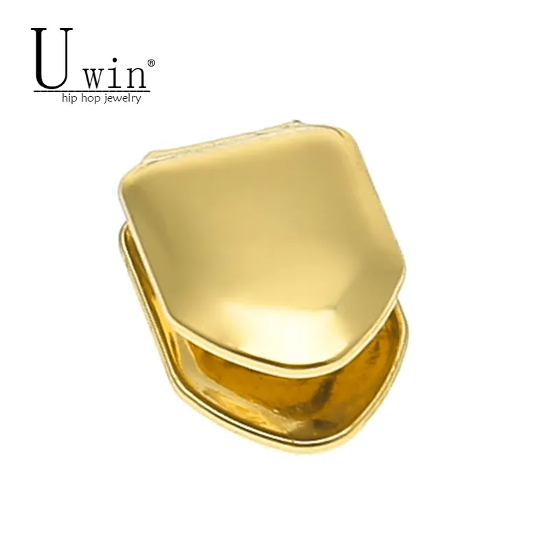 

UWIN Gold Silver Color Hip Hop Single Tooth Grills Cap Top & Bottom Grill for Halloween Christmas Party Jewelry