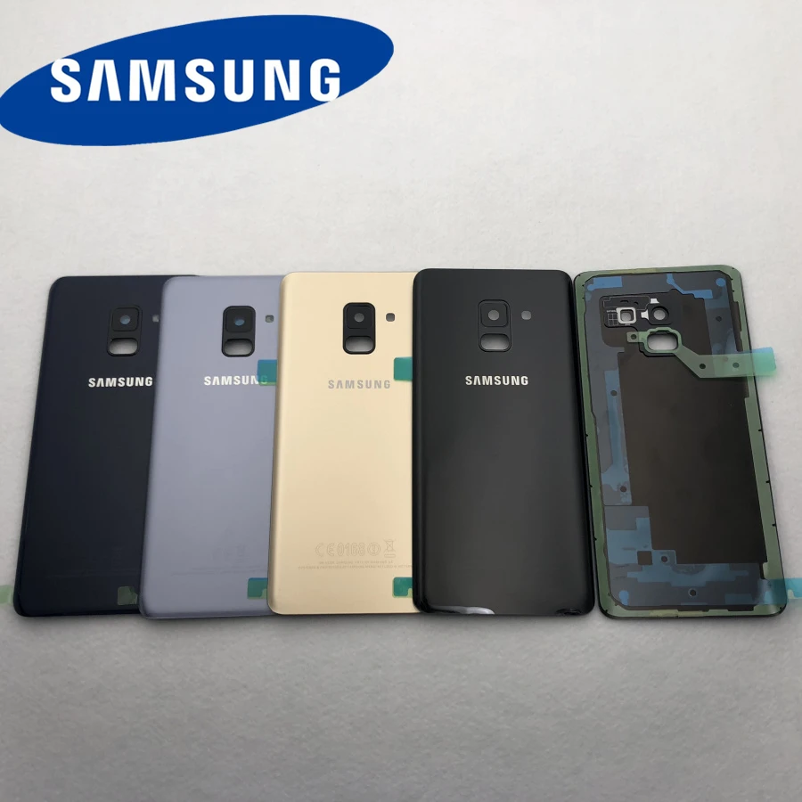 

For Samsung Galaxy A8 2018 A530 SM-A530F A530F A530DS Housing Battery Glass Back Cover Camera Lens Cover+ Waterproof Sticker