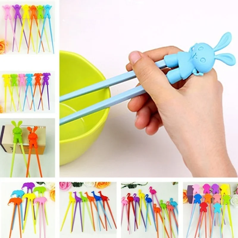

Fashion Delicate Style 3 pairs Random Colors Multi-styles Training Kids Children Adult Learning Cartoon Chopsticks Helper