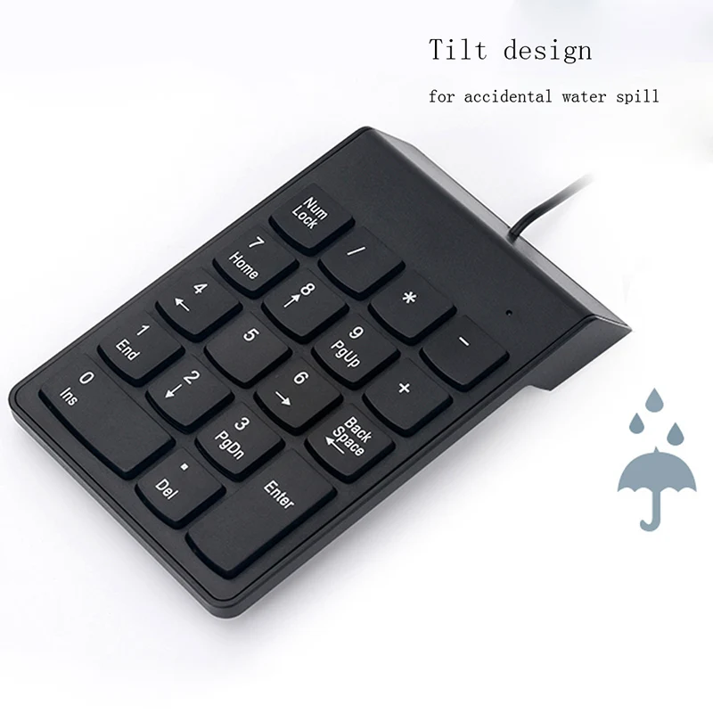 Mini 18 Keys Wired USB Numeric Keypad Slim Number Pad Digital Keyboards