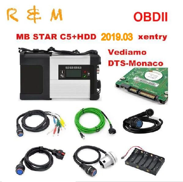 

OBDII mb star c5 sd connect full set with 03 2019 HDD software Xentry/ DAS/ EPC/ WIS/ Star Finder/ SD media Car diagnostic cable