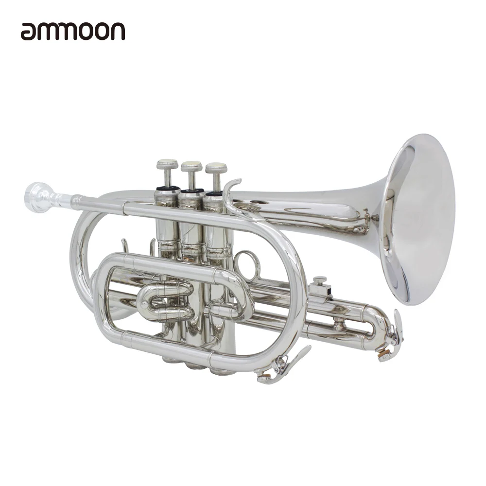 

ammoon Professional Bb Flat Cornet Brass Instrument with Carrying Case& Cleaning Accessories