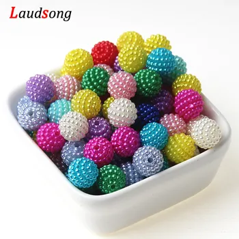 

100pcs 10mm Mixed Color Bayberry Beads Acrylic Imitation Pearl Beads Fit Europe Beads For Jewelry making DIY Bracelet Necklace