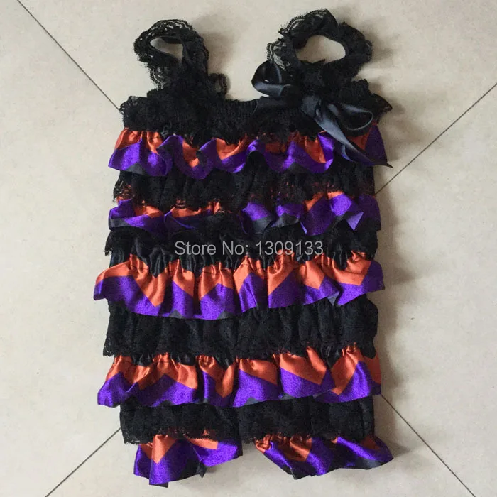 

Halloween Baby Girl Lace Romper Halloween Outfit Orange Purple Black Costume Girls Ruffe Petti Romper