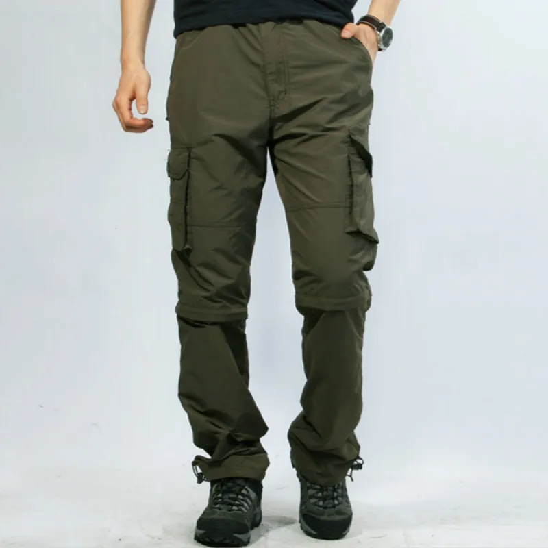 Брюки карго мужские летние хлопковые свободные с несколькими