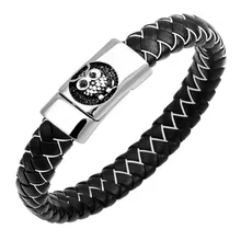 Модный кожаный плетеный браслет-цепочка не вышитая стальная Сова магнитные кнопки аксессуары для влюбленных браслет