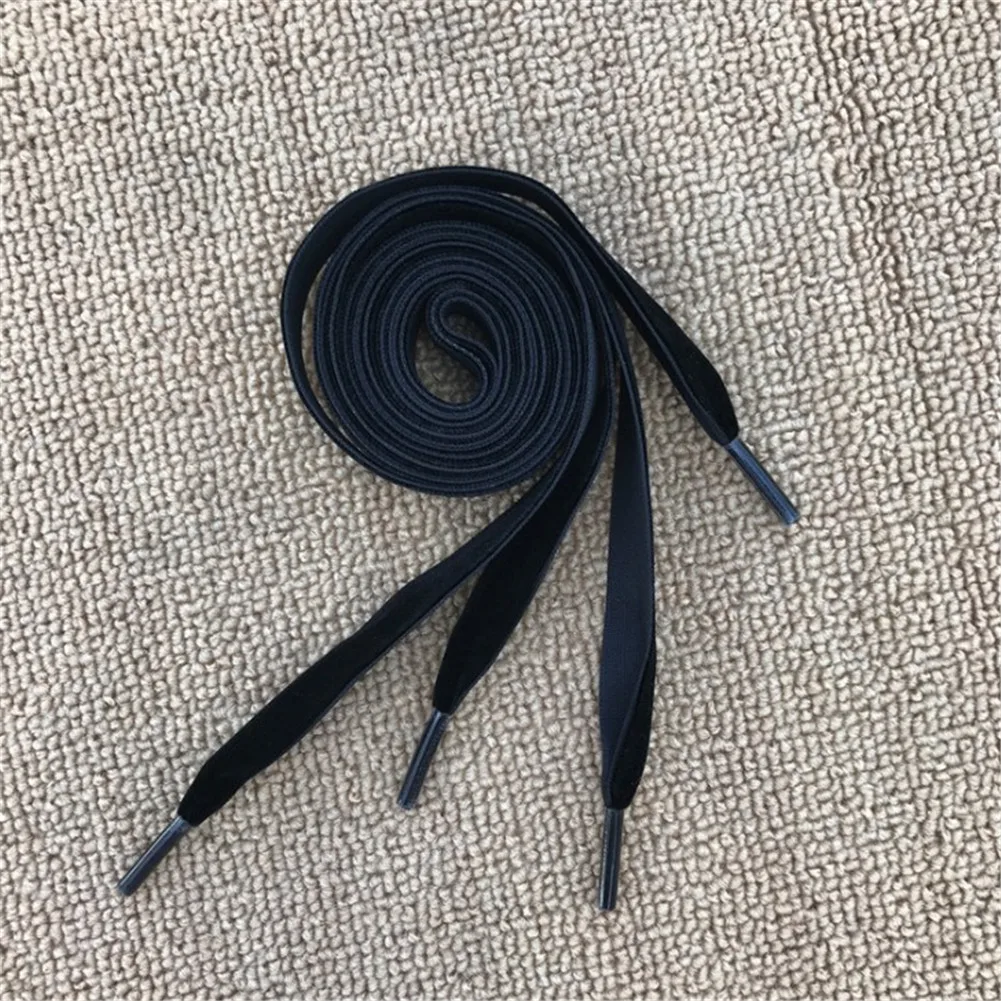 Унисекс мягкие бархатные поверхности длинные шнурки для полукедов Спорт 100/120 см 1,6 ширина для женщин мужчин черный Цветные шнурки строки