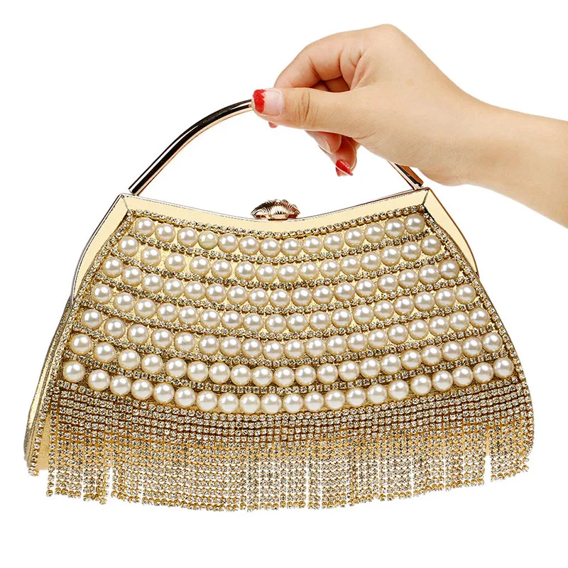 Luxury Handbags Women Bags Designe Evening Bag Tassel Rhinestones Clutches Wedding Bride