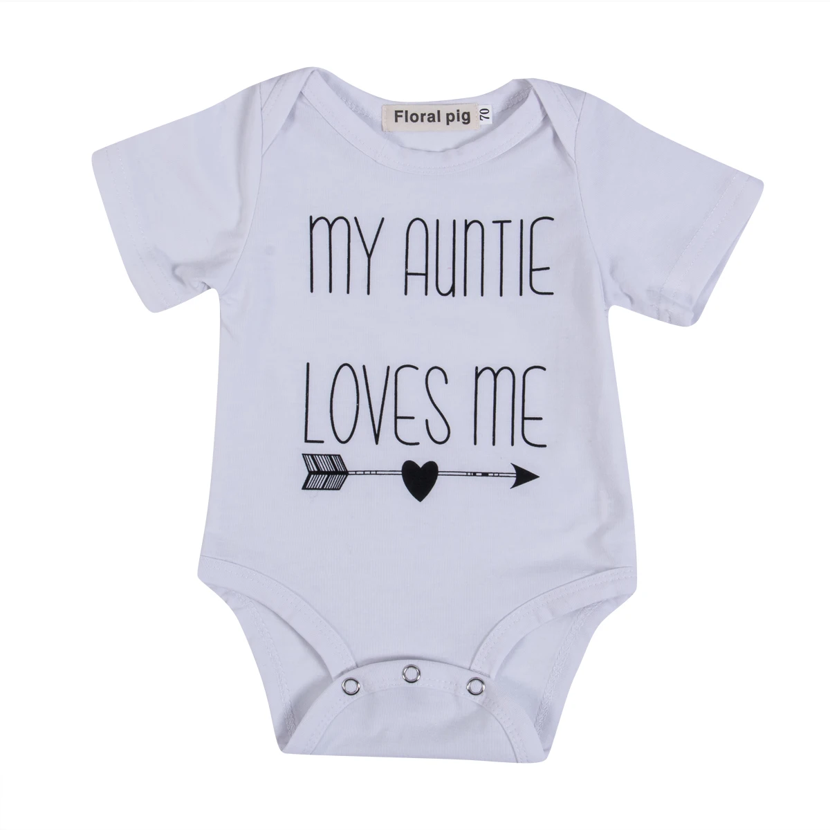 

2019 Brand Cute My Auntie Love Me Baby Boy Girls Bodysuit Outfits Jumpsuit Cotton Clothes