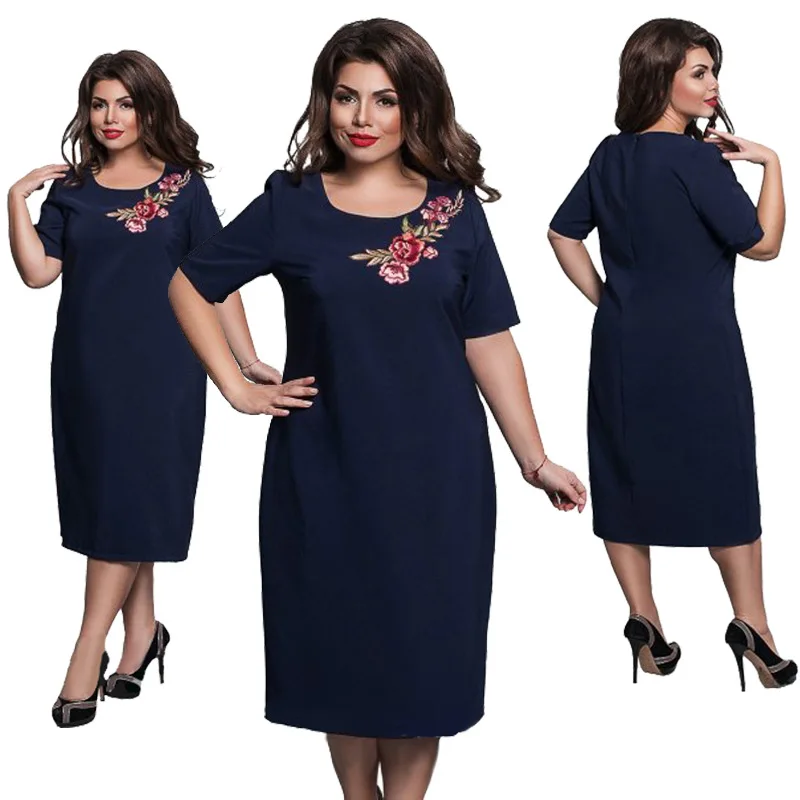 Tanie 6XL eleganckie panie kobiety sukienka moda Sexy Party maxi plus size proste sukienki na co dzień luźne duże rozmiary Slim biuro Vestidos